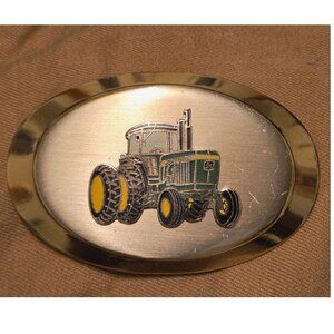 Vintage John Deere Tractor Farming Metal Belt Buckle- Two Toned